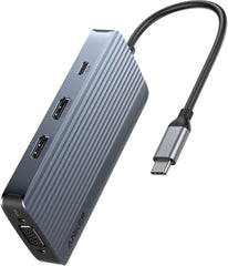 8-in-1 USB-C Hub, USB C Docking Station Triple Display Multi-Port Dongle with 2 HDMI and VGA, 5Gbps Data Transfers, USB Ports for MacBook Air/Pro, Dell XPS, iPad Pro, and More