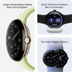 Pixel Watch 4 (45mm) - Android Smartwatch with Heart Rate and Sleep Tracking - 40-Hour Battery - Fitness Tracking - Google AI - Matte Black Aluminum Case - Obsidian Active Band - Wi-Fi