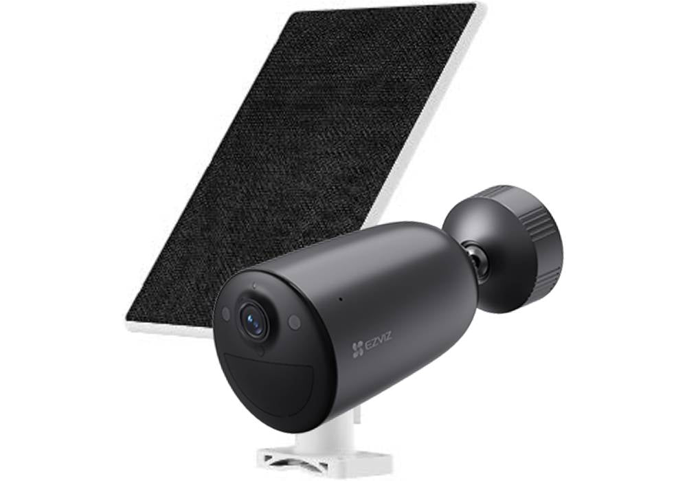 EZVIZ EB3 4G + Solar Panel Security Camera, 2K Resolution, Two-Way Talk, Active Defense with Siren & Strobe Light, 4G Network Connectivity, 5200mAh Battery, Black