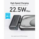 Anker Portable Charger, Nano Power Bank with Built-in USB C Connector, 5,000mAh Portable Charger 22.5W, for iPhone 17/16/15 Series, Samsung S22/23 Series, iPad Pro/Air, AirPods, and More - 18 Month Warranty