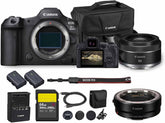 EOS R5 Mark II Mirrorless Camera | 45MP Full Frame Sensor 8K Video Recording | Advanced IBIS Autofocus for Professional Creators (6536C002) + Canon RF 50mm f/1.8 Lens + Adapter EF-EOS R + More