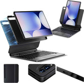 Keyboard Case for Samsung Galaxy Tab S10+/S9+/S9 FE+/S8+/S7+/S7 FE 12.4", Magnetic Stand with Backlit AI Keyboard, Portrait/Raised Modes, with Removable Protective Case, Pen Holder