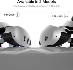 Head Strap for Meta Quest 3/3S, Audio VR Head Strap with 10000mAh Battery & Detachable Speakers, Charge and Use Headphones Simultaneously, Carbon Fiber Design, Fast Charging VR Accessories