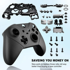 Replacement housing Shell kit for Xbox One Elite Series 2 Controller Replacement Parts Full Shell Case Cover Set Faceplates Middle Frame ABXY LT RT Buttons LB RB Bumper Accessories ToolsοΌBlackοΌ
