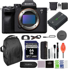 a7 IV Mirrorless Digital Camera Bundle with Gadget Bag, 64GB SD Card (2Pc), Monopod, Hand/Wrist Strap + More | Sony Alpha 7 IV