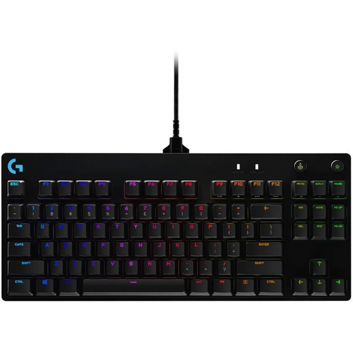 Logitech G PRO Mechanical Gaming Keyboard, Ultra Portable Tenkeyless Design, Detachable Micro USB Cable, 16.8 Million Color LIGHTSYNC RGB Backlit Keys, Blue Switch | GPRO | Logitech G PRO Mechanical Gaming Keyboard, Ultra Portable Tenkeyless Design, Detachable Micro USB Cable, 16.8 Million Color LIGHTSYNC RGB Backlit Keys, Blue Switch | GPRO |