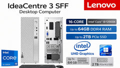 IdeaCentre 3 SFF Business Desktop Computer, Intel Core i9-12900K(30MB Smart Cache), 16GB RAM, 256GB PCIe SSD, USB-C, HDMI, VGA, RJ-45, Wi-Fi, Wired Keyboard & Mouse, Windows11
