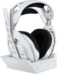 Astro A50 Multi-Platform Wireless Gaming Headset + Base Station for PS5/Xbox/PC: PLAYSYNC Audio Switcher, <16bit/48kHz (Console), <24bit/48kHz (PC), 24hr Battery, 2.4GHz & BT - White