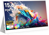 Portable Monitor 15.6inch 1080P FHD - USB-C/HDMI Computer Display, HDR IPS Gaming Monitor Compatible with Laptop PC MAC Phone PS4 Xbox Switch, w/Smart Cover, Dual Speakers - White