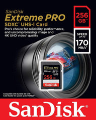 SanDisk 256GB SDXC Extreme Pro Memory Card Works with Canon Mirrorless Camera EOS R50, EOS R8 (SDSDXXY-256G-GN4IN) V30 4k Class 10 UHS-I Bundle with 1 Everything But Stromboli MicroSD & SD Card Reader