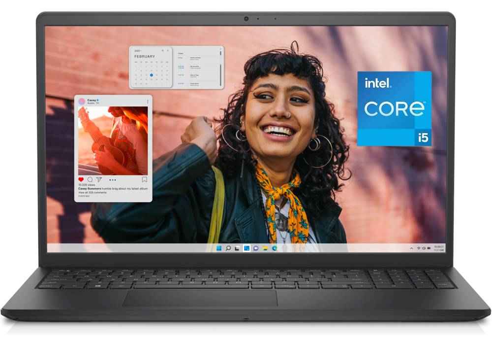 Dell Inspiron 15 3530 Laptop, Intel Core i5-1334U Up to 4.6GHz, 16GB RAM (Customized), 512GB NVMe SSD, 15.6" FHD 120Hz WVA Display, Arabic/English Backlit Keyboard, USB-C, HDMI & Wi-Fi 6 - Carbon Black