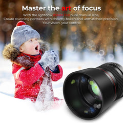 E 85mm f1.8 Portrait Lens - MF for Sony a7 IV/a7 III/ZV-E10/a7R V/a7C II/a7R IV/a7S III/a1/a9 III/a6400/a6100/a9 II/a7 II/a6000/NEX-6/NEX-5/Alpha - Manual Focus Mirrorless Cameras Lenses(E Mount)
