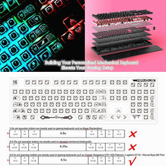 Custom 104 Keycaps ROG Backlight Keycap for Corsair K70 LUX,K95,K65,K63,K68,K70 MK.2,K95 Platinum,Strafe RGB Corsair Mechanical Gaming Keyboards,Only Include Keycaps (Black NO.1)