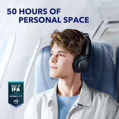 by Anker Space Q45 Adaptive Active Noise Cancelling Headphones, Reduce Noise by Up to 98%, 50H Playtime, App Control, LDAC Hi-Res Wireless Audio, Comfortable Fit, Clear Calls, Bluetooth 5.3