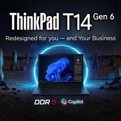 Lenovo ThinkPad T14 Gen 6 14" FHD+ Display, Intel Ultra 7 255U, Customized Laptop, 16GB / 32GB / 64GB RAM DDR5, 512GB / 1TB / 2TB SSD, WiFi 6E, Backlit KB, Win 11 Pro, AI Business Laptop