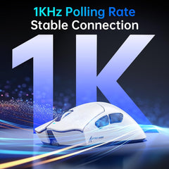 ATTACK SHARK V3 PRO Wireless Esports Gaming Mouse with Magnetic Charging Dock:62g Lightweight-1K Polling-25K DPI-PAW3311 Sensor,Wired/BT/2.4Ghz Programmable,BK52820 IC for PC Laptop Gamer(White+Tape)