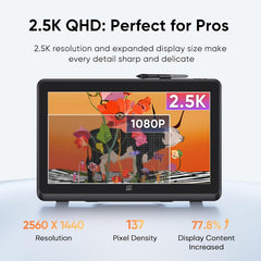 XPPen Artist Pro 22 Gen2 2.5K QHD Drawing Tablet with Screen, 16384 Pen Pressure Stylus Graphic Tablet with Wireless Keydial, 99% Adobe RGB, β³E<1, ADS-IPS Pen Display with Full Laminated Screen 21.5"