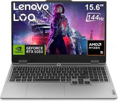Lenovo LOQ 15 Gaming Laptop PC (15.6" FHD G-SYNC 144Hz, NVIDIA RTX 5050 8GB GDDR7, AMD Ryzen 5 220 (> Intel Ultra 5 125U), 16GB DDR5 RAM, 512GB SSD), Backlit, Webcam, Ethernet, Wi-Fi 6, Win 11 Home