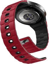 20mm No Gap Breathable Magnetic Silicone Band for Men Compatible with Samsung Galaxy Watch 7 6 5 4 FE 40mm 44mm/for Galaxy Watch 6 4 Classic 43mm 47mm 42mm 46mm/Watch 5 Pro 45mm, Red/Black