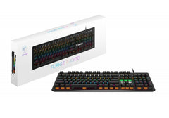 MSI Forge GK300 Blue US - Mechanical Keyboard, Blue SWITCHES, RGB, Ergonomic, Anti-GHOSTING, Angle-Adjustable - Black