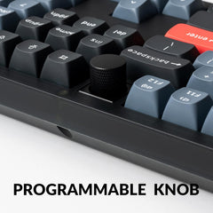 V6 Wired Custom Mechanical Keyboard Knob Version, Full-Size QMK/VIA Programmable with Hot-swappable Keychron K Pro Brown Switch Compatible with Mac Windows Linux (Frosted Black-Translucent)