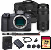 EOS R5 Mirrorless Camera | 45MP Full Frame Sensor 8K Video | in-Body Image Stabilization and Dual Pixel AF for Hybrid Creators (4147C002) + Canon RF 75-300mm Lens + 64GB Card + Bag
