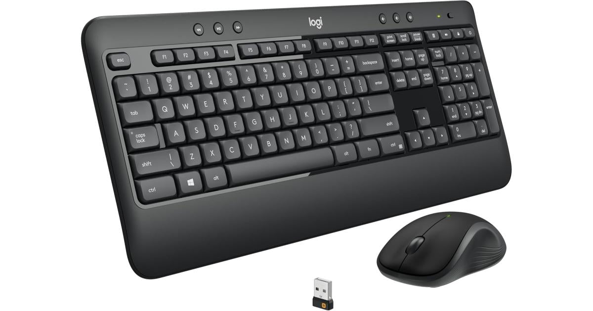 Logitech MK540 Advanced Wireless Keyboard & Mouse Combo 2in1 (2.4GHz), Sleek & Comfortable Spill-Resistant Design, Full-Size Keyboard w/ Programmable Keys & Palm Rest, Optical Mouse - PC/Laptop
