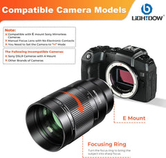 E 240mm F5.6 Reflex Lens - MF for Sony a7 IV/a7 III/ZV-E10/a7R V/a7C II/a7R IV/a7S III/a1/a9 III/a6400/a6100/a9 II/a7 II/a6000/NEX-6/NEX-5/Alpha - Manual Focus Mirrorless Cameras Lens(E Mount)