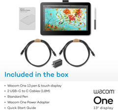 Wacom One 13 (2023) Creative Graphic Tablet 13.3" & UD Pen Tablet Compatible with All OS