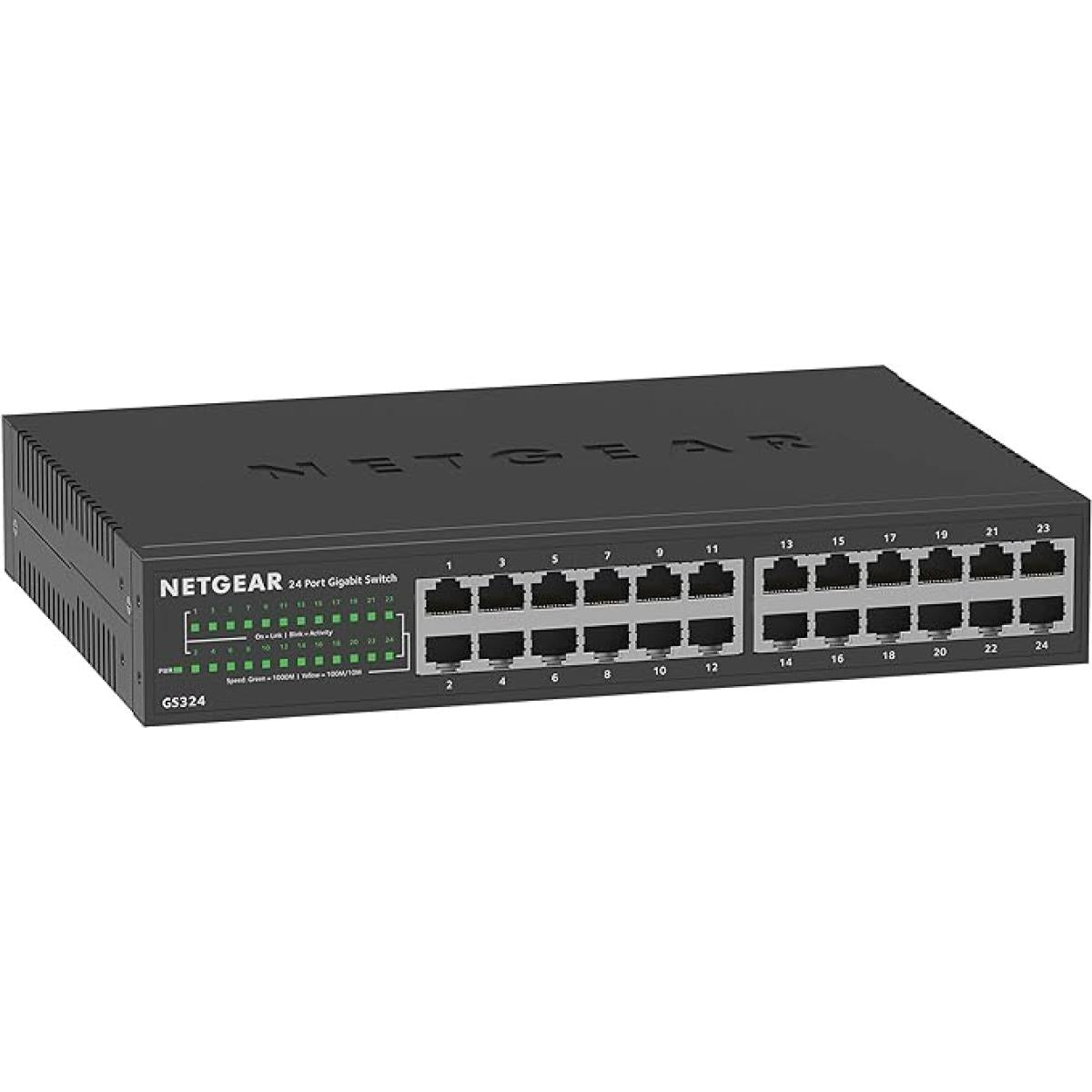 NETGEAR 24-Port Gigabit Ethernet Unmanaged Switch (GS324) - Desktop, Wall, or Rackmount, Silent Operation | GS324 | NETGEAR 24-Port Gigabit Ethernet Unmanaged Switch (GS324) - Desktop, Wall, or Rackmount, Silent Operation | GS324 |