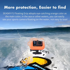 SEASKY High-Polymer Foam Floating Frame Float Guard & SEASKY A1 Flexible Adhesive Surfboard Mount KIT for Insta360 Ace/Ace Pro/Ace Pro 2 Action Camera Water Sports Accessories
