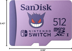 512GB PokΓ©mon Gengar microSDXC Card Licensed for Nintendo-Switch - Made for Nintendo-Switch 1, OLED, and Lite - SDSQXAO-512G-GN6ZK