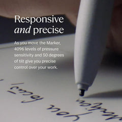Marker The Official reMarkable 2 Pen | 9 Felt Replacement Tips | Tilt Sensitivity and 4096 Levels of Pressure Sensitivity |