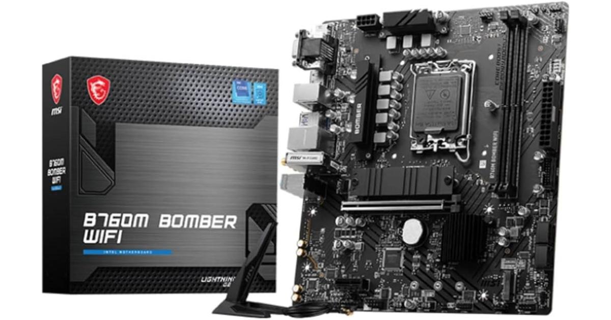 MSI B760M BOMBER Wi-Fi 6E, Intel 13th 12th Series, LGA 1700/DDR5/PCIe 4.0/2xM.2 - mATX Gaming MotherBoard