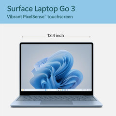 Surface Laptop Go 3 (2023) - 12.4" Touchscreen, Thin & Lightweight, Intel Core i5, 8GB RAM, 256GB SSD SSD, with Windows 11, Ice Blue Color Microsoft Copilot