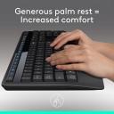 Logitech MK345 Wireless Combo Full-Sized Keyboard with Palm Rest and Comfortable Right-Handed Mouse, 2.4 GHz Wireless USB Receiver, Compatible with PC, Laptop,Black