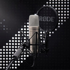 Rode NT1 5th Generation Condenser Microphone with SM6 Shockmount and Pop Filter,Silver | NT15thSlv |
