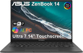 ASUS Zenbook 14 OLED Touchscreen AI PC Laptop,14" FHD+, Intel Core Ultra 7 255H (> i9-13900H), Backlit, 2x Thunderbolt 4, Wi-Fi 7, IST Computer Customized 16GB DDR5 RAM, 512GB/1TB/2TB SSD, Win 11 Pro