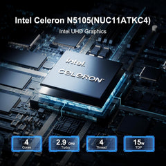 Mini pc, Intel Nuc 11 Mini Computer, Intel N5105, 2.9 GHz Burst, 4 cores, 4 Threads, Intel UHD Graphics, 8GB RAM, 256GB SSD, Windows 11 Pro