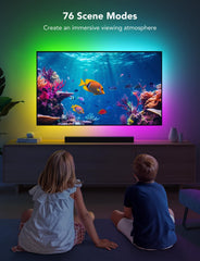 TV LED Backlight Strip, RGBIC Smart LED Backlight for 40-50inch TVs, Music Sync, Wi-Fi Bluetooth & App Control, Works with Alexa & Google Assistant, 77 Scene Modes, Adapter