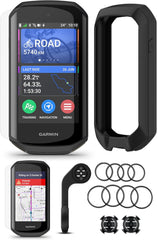 Garmin Edge 1050 Premium Cycling Computer Bundle - Color Touchscreen, Built-in Speaker, Training & Group Ride, Road Alerts with PlayBetter Silicone Case (Black), Screen Protectors, Tether & More