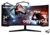 SAMSUNG 34" Odyssey G5 UWQHD (3440 X 1440) VA, HDR10 Gaming Monitor with 1000R Curved Screen, 165Hz, 1ms, FreeSync Premium