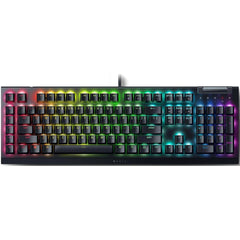 Razer BlackWidow V4 X Chroma RGB Wired Mechanical Gaming Keyboard (Clicky Green Switches) w/ 6 Macro Keys, Doubleshot ABS Keycaps,Roller & Media Keys (عربي) | RZ03--R3M1 | - CompuMe