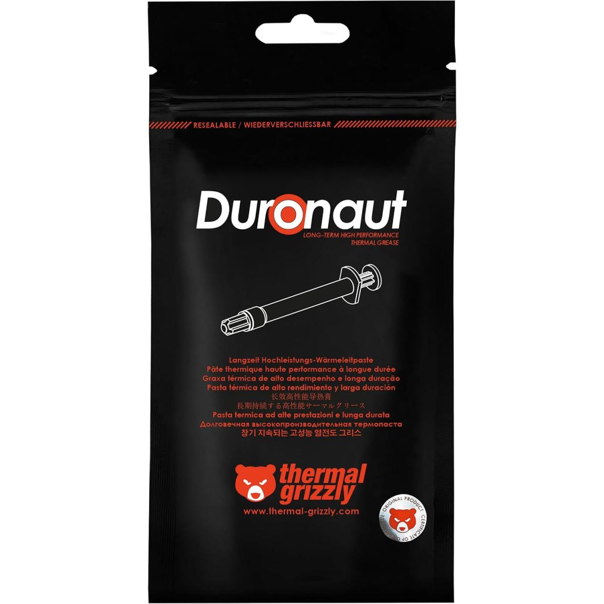 Thermal Grizzly Duronaut (6g) High Performance Thermal Paste w/ 12.5 W/mk (W/m.K) Conductivity | TG-D-006-R | Thermal Grizzly Duronaut (6g) High Performance Thermal Paste w/ 12.5 W/mk (W/m.K) Conductivity | TG-D-006-R |