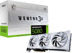 Gaming RTX 5080 16G Ventus 3X OC White Graphics Card (16GB GDDR7, 256-bit, Extreme Clock TBD MHz, DisplayPort x 3 2.1a, HDMI 2.1b, NVIDIA Blackwell Architecture)