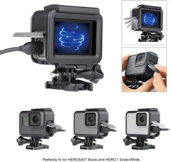 GEPULY Frame Mount Housing Case for GoPro Hero 7 6 5 Black, Hero 7 Silver, Hero 7 White, Hero (2018) Cameras - Includes Quick Release Buckle and Tripod Adapter