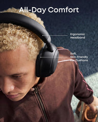 Space 2 by Anker, Active Noise Cancelling Headphones with Protective Case, Comfortable Fit, 50H Playtime, LDAC Hi-Res Wireless Audio, Dual Connection, Clear Calls, Bluetooth 6.1, Nap Mode