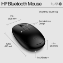 HP 240 Bluetooth® Mouse, Lock On with Bluetooth® 5.1 Wireless connectivity, Super Accurate Tracking at 1600 DPI, Sleek ambidextrous Design with Three Buttons and a Scroll Wheel
