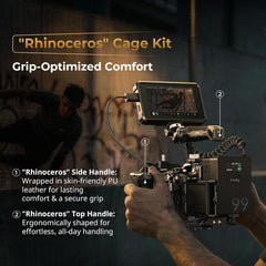 A7 V / A7R V / A7 IV Rhinoceros Cage Advanced Kit for Sony Alpha 7 V/Alpha 7R V/Alpha 7 IV/Alpha 7S III/Alpha 7R IV, Includes Top Handle/Side Handle/Cable Clamp for HDMI