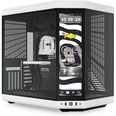 HYTE Y70 Touch Infinite Dual Chamber ATX Mid Tower Modern Aesthetic Gaming case, Enhanced Edition, Panoramic Tempered Glass Design, w/ 14.9” IPS 2.5 60Hz KTouchscreen & PCIE 4.0 Riser Cable (Panda) | CS-HYTE-Y70TTI-WB |